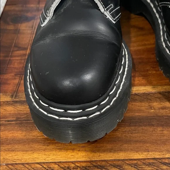 Dr Martens 1461 BEX SMOOTH CONTRAST LEATHER OXFORD BLACK WHITE SHOES 7 M / 8 W - Picture 5 of 13